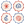 The Amalfi Coasters set by Octaevo features 4 white linen-cotton coasters with blue or red scalloped swirl embroidery.