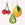 Octaevos Tutti Frutti Baubles (Pack of 3) feature cherry, lemon, and pear ornaments with green leaves on gold strings.