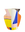 Octaevo Bazaar Mini Paper Vase features handcraft-inspired geometric patterns in yellow, blue, orange, pink, cream & black.