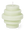 OCTAEVO Templo Candle: pale green, tiered relic-style pillar, hand-poured wax with a white wick on top.