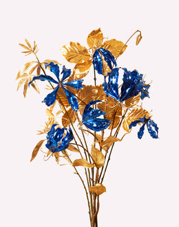 Ramo de Hojas Doradas Azul