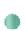 The Hera Mini Paper Vase by OCTAEVO is a turquoise, shell-shaped, water-resistant vase with gold lines.