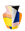 The OCTAEVO Bazaar Paper Vase features colorful geometric shapes on white in yellow, orange, blue, pink, black, and white.