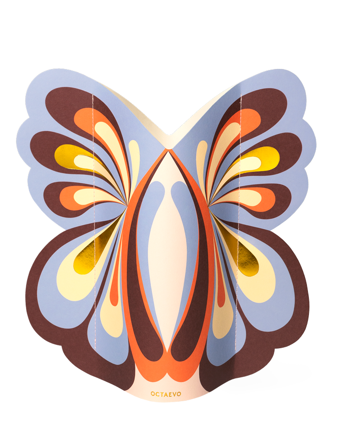 The Butterfly Paper Vase by OCTAEVO adds a burst of color and abstract style to your vibrant décor.