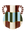 The Octaevo Patio Paper Vase has two handles and geometric stripes in brown, green, blue, and cream.