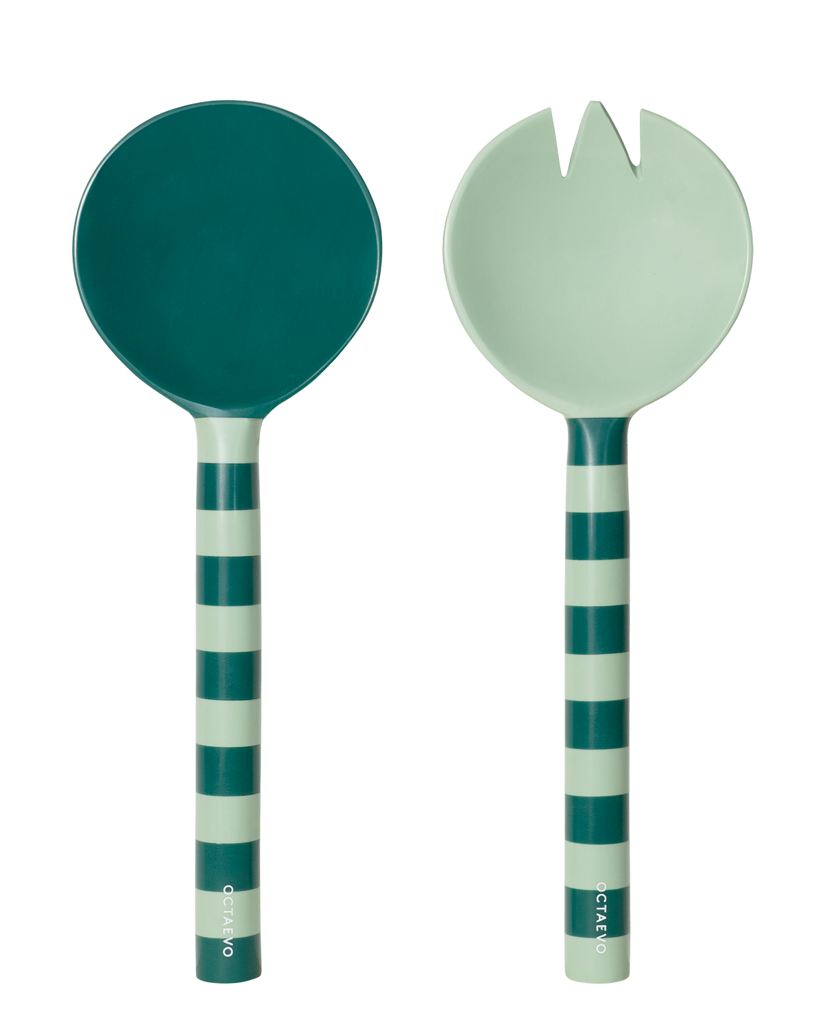 OCTAEVO Salad Servers in mint(Set of 2) handles—ideal for Mediterranean-inspired table settings.