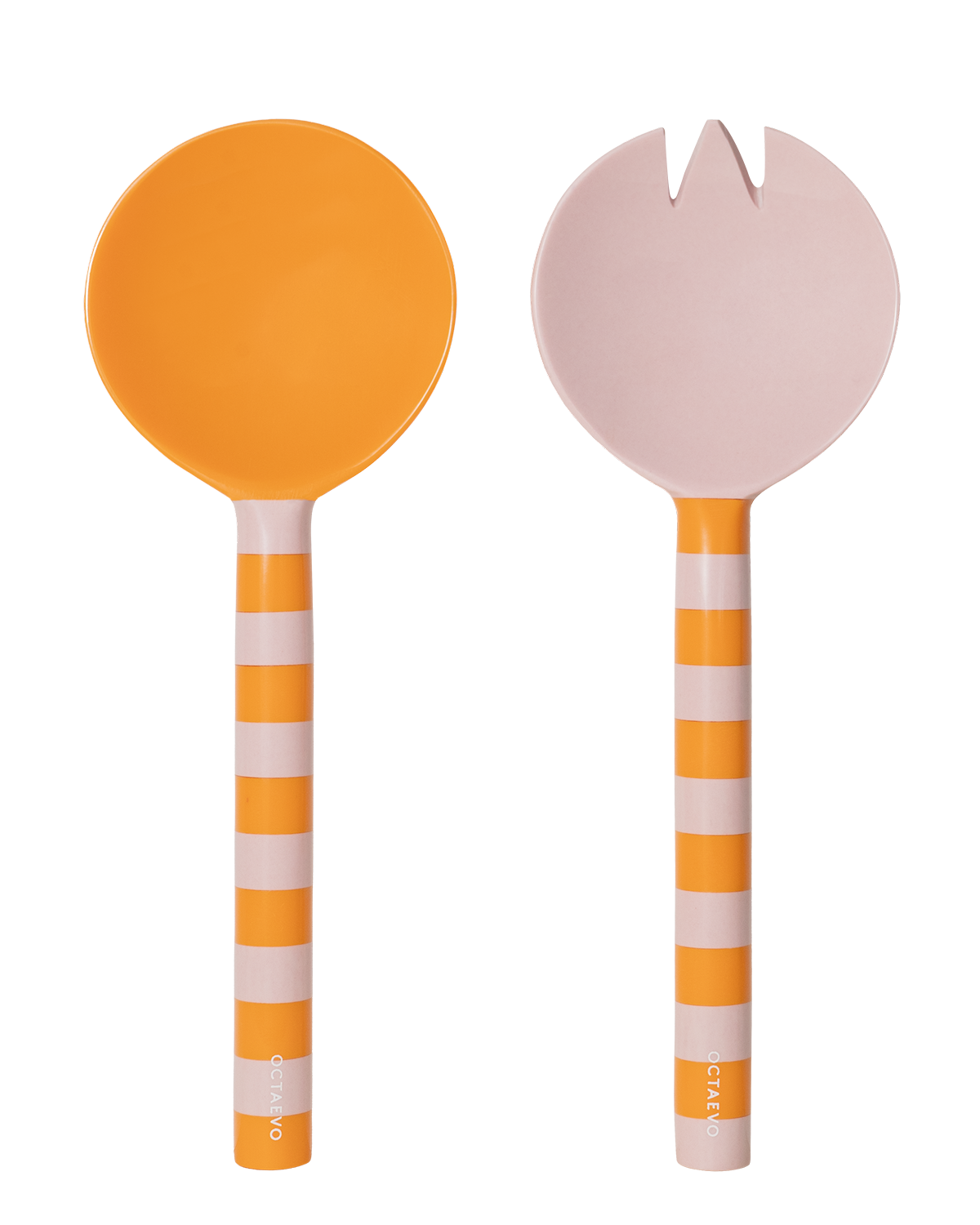 OCTAEVO Salad Servers in orange(Set of 2)—ideal for Mediterranean-inspired table settings.