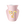 OCTAEVO Apolino Mini Paper Vase: pink waterproof cover with abstract gold face, inspired by Mediterranean art.