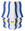 The Beso Paper Vase by Octaevo features blue stripes, gold hearts, and a side profile—a unique, water-resistant gift.