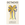 An elegant brass ribbon-shaped Bookmark Coquette with blue accents on a cream Octaevo card.