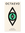 A black geometric eye-shaped bookmark by OCTAEVO, called Bookmark Nazar, on a cream card.