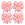 Set of 4 Coquette Coasters by Octaevo, featuring pink bows with red outlines on a transparent background.
