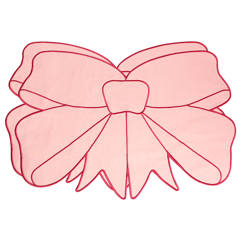 Add a pop of style to your table with OCTAEVO Coquette Placemats (Set of 2), featuring a bold pink and red bow.