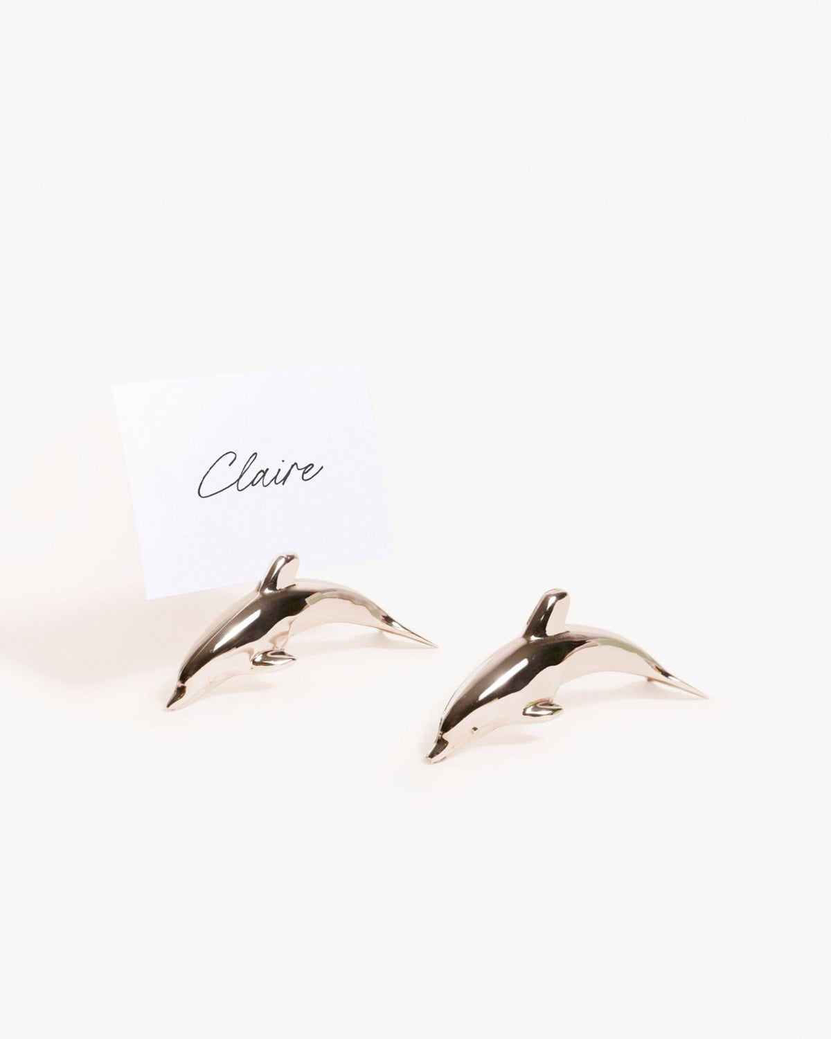 Octaevo Dolphin Card Holders, Set of 2, display a Claire card on a plain white background.