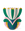 Octaevo’s Elysia Mini Paper Vase: water resistant with bold green, pink, blue, white & gold abstract floral design.