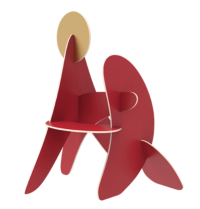 Fire Paper Sculpture by Octaevo: A modern abstract decor piece with curved shapes and a golden sun accent.