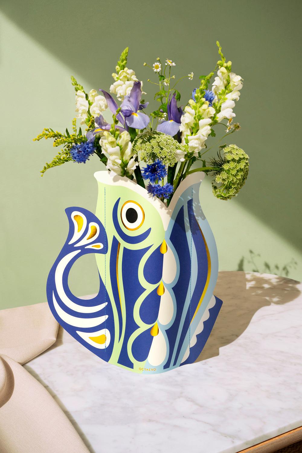 Fish Paper Vase – Water-Resistant Decorative Vase – Octaevo