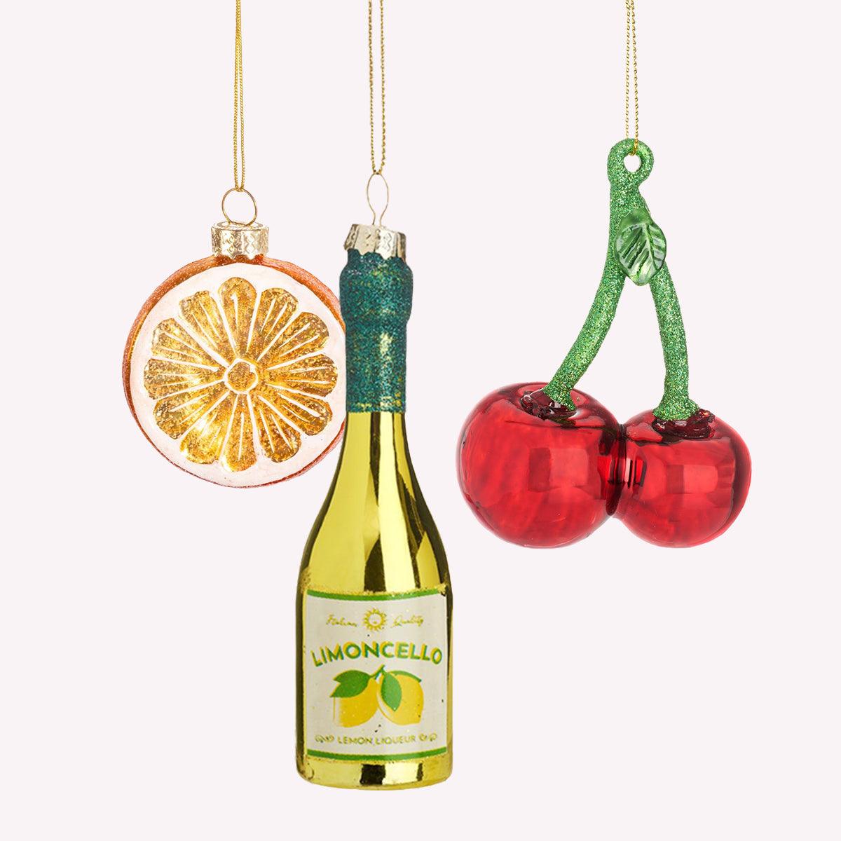 Octaevo’s Fruity Frolics Baubles (Pack of 3) add a playful touch to your Christmas tree or cocktail bar décor.