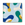 The Gaia Ceramic Tray by Octaevo is a chic square catchall with blue, green & yellow shapes and gold foil accents.