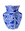 OCTAEVO Greco Paper Vase: blue and white, handcrafted with bold geometric and abstract patterns.