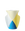 The OCTAEVO Laguna Mini Paper Vase with yellow / blue geometric pattern—ideal for Mediterranean-inspired decor.