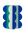 Make a statement with OCTAEVO's Paper Vase Riviera Wave, featuring wavy edges, blue stripes, and gold accents.