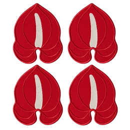 Posavasos Anturio Rojo (Juego de 4)