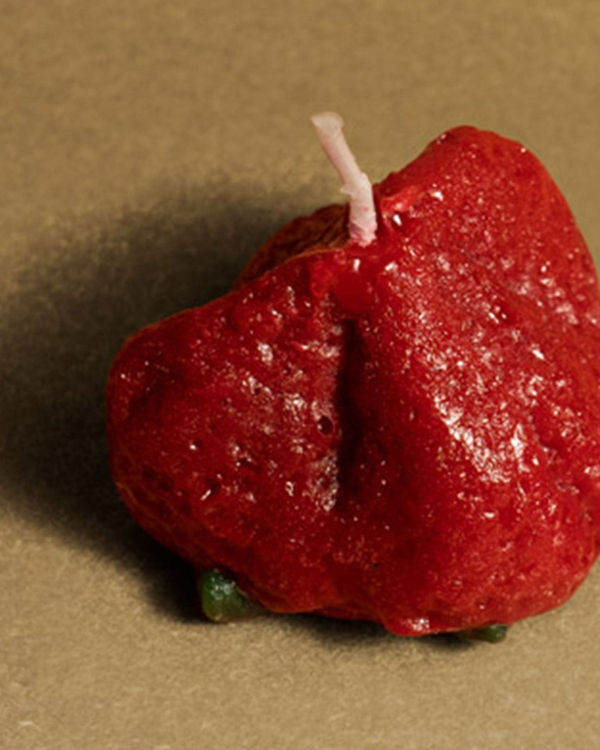 OCTAEVO Strawberry Candles, Set of 2, feature hand-poured red strawberry shapes