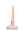 A twisted beige candle in Pink OCTAEVO Templo Candle Holder sits against a plain white background.
