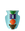 OCTAEVO Templo Mini Paper Vase, light blue and waterproof, with bold green, blue and orange geometric shapes.