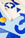 Octaevos Water Paper Sculpture features blue and yellow geometric decor on a light blue surface with an open envelope.