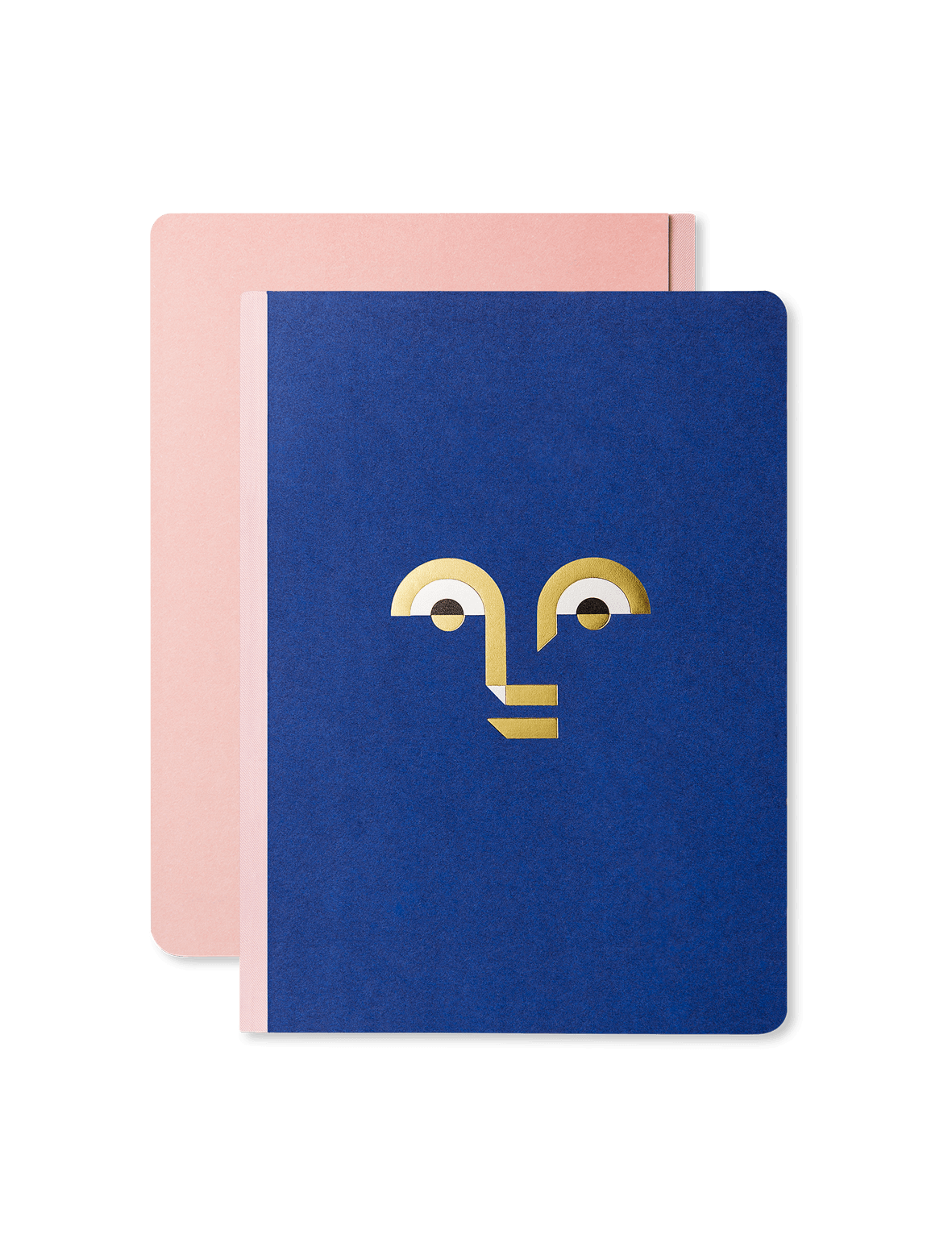 Two Octaevo Apollo Notes A6 notebooks with gold design and lay-flat binding, stacked on a green background.