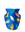 The blue OCTAEVO Hamsa Paper Vase features illustrated hands in gold on its waterproof surface.
