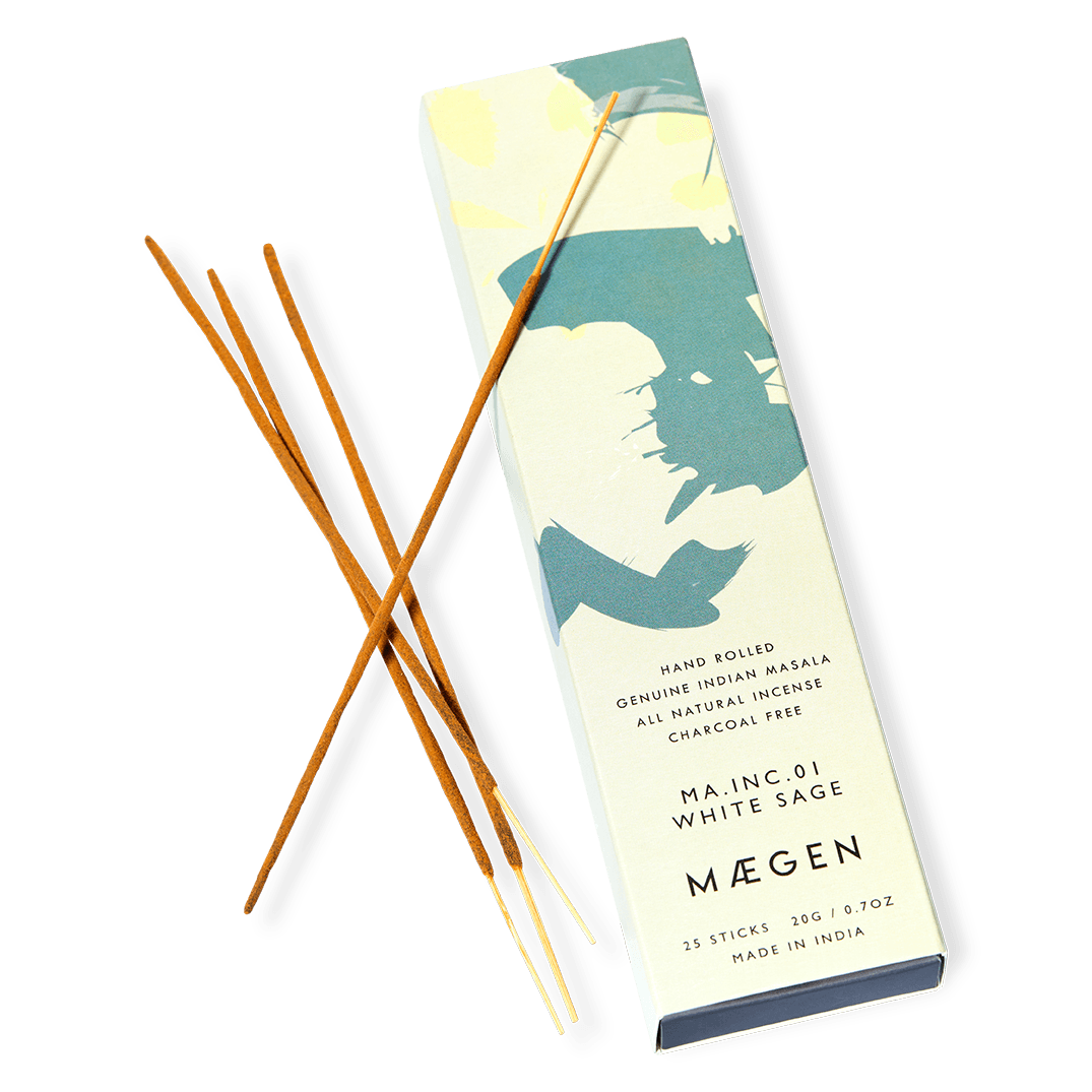 Octaevo Incense Sticks White Sage, hand-rolled bamboo, shown on a white background.