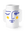 The Janus Paper Vase by OCTAEVO features a white pouch with a minimalist blue face and yellow cheeks.