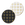 OCTAEVO Lido Cocktail Coasters: set of black & white water resistant paper with gold dots.