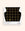 The Lido Mini Paper Vase by OCTAEVO is black with a gold dotted grid, shown on branded packaging.