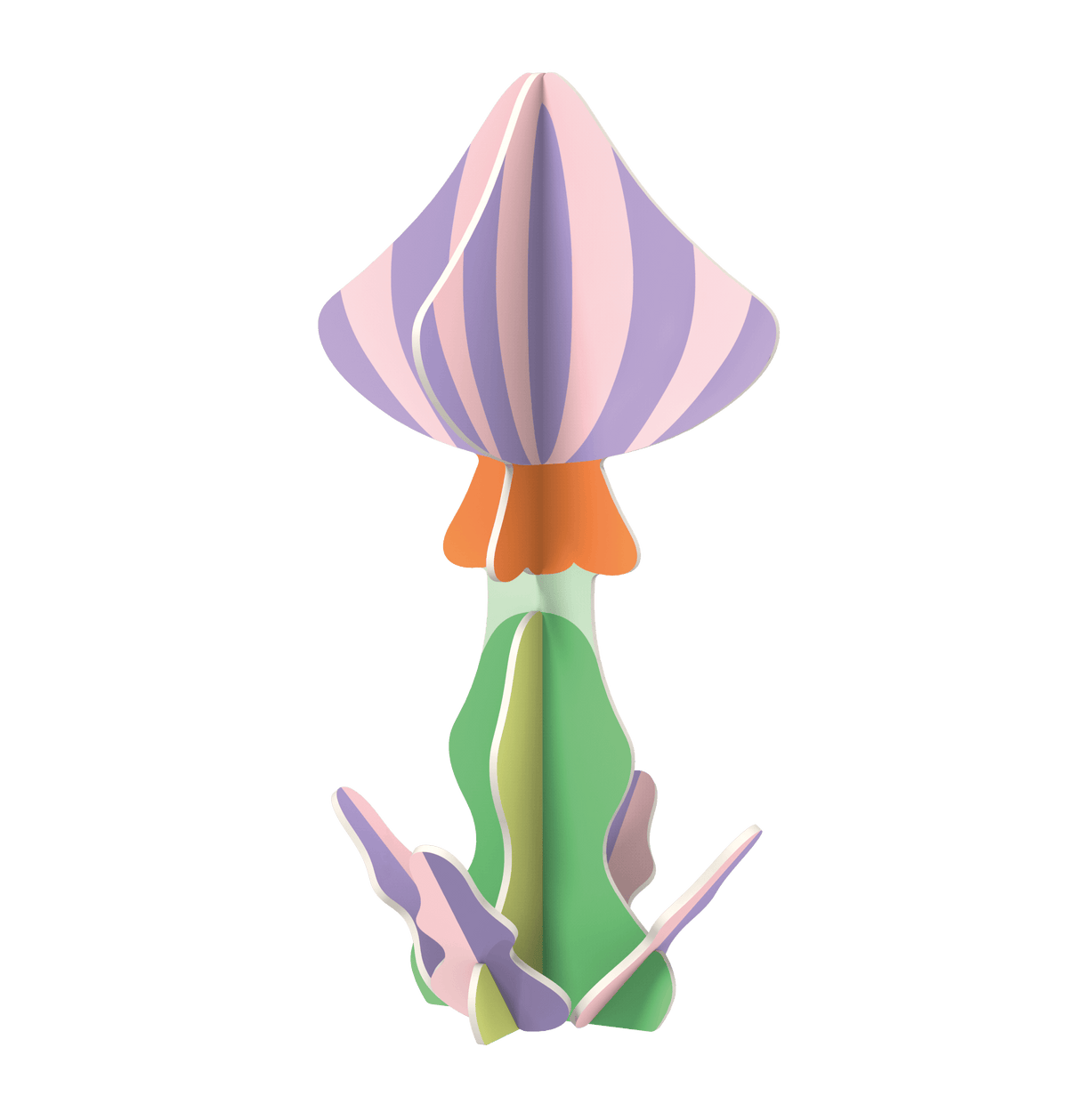 Octaevos Mushroom Paper Sculpture 2, made from recycled cardboard, brings pastel charm to your dining table decor.