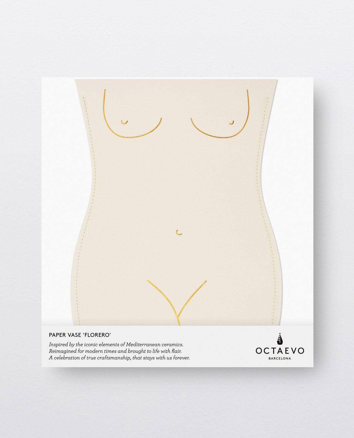 Venus Paper Vase by OCTAEVO features a minimalist nude torso, water resistant—ideal for Mediterranean-inspired decor.